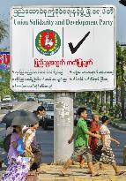 People in Myanmar before election day