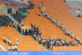 Tight security at Japan-China soccer match