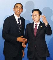 Obama, Lee at G-20 summit reception