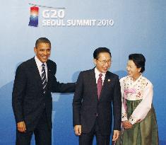 Obama, Lee at G-20 summit reception