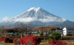 Fuji half-capped by snow