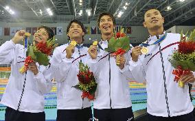 Japan wins men's 4x100 swimming relay