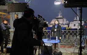 Media at Incheon port, S. Korea