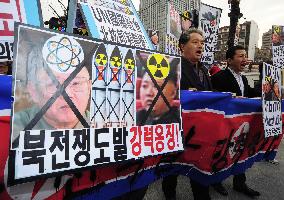 Protest against N. Korea in Seoul