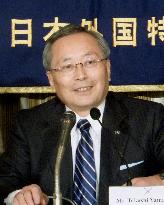 Mazda president at Tokyo press club