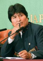 Bolivian president at news conference
