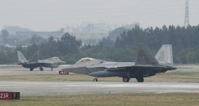 F-22A fighter jets arrive at Kadena airbase