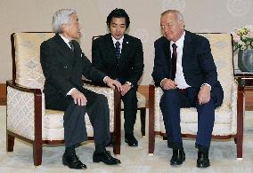 Emperor Akihito meets with Uzbek President Karimov