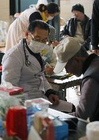 Health checkups at quake shelter