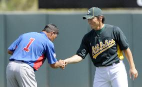 Matsui and Fukudome at MLB exhibition game