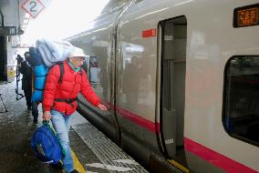 Akita bullet train line resumes operation