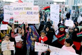Protesters in Libya