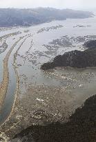 Tsunami-hit Kitakami River bank