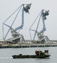 Damaged port in Fukushima