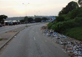 Empty streets in Abidjan, Ivory Coast