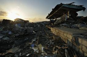 Tsunami-destroyed train station