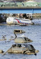 Tsunami-hit vehicles in Kesennuma