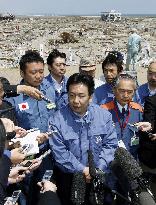 Edano visits tsunami-hit Natori