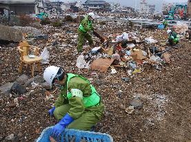 Ofunato city hires temp staff to clear rubble