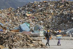 Pile of debris in disaster-hit Miyako