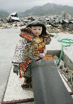 Japanese doll in tsunami-hit area