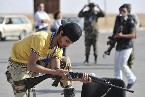 Libyan rebel fighter near Ajdabiya