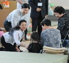 Crown prince, princess visit tsunami survivors