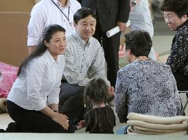 Crown prince, princess visit tsunami survivors