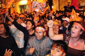 Fujimori supporters in Lima