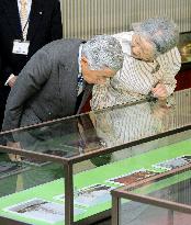 Emperor, empress at Meiji-maru exhibition