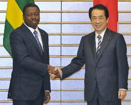Togolese President Gnassingbe, Japan PM Kan