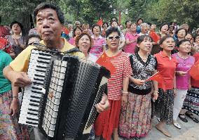 Singing of Chinese revolutionary songs