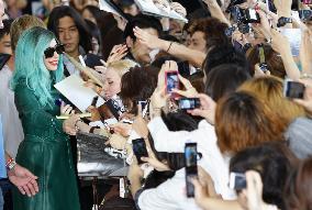 Lady Gaga arrives in Japan