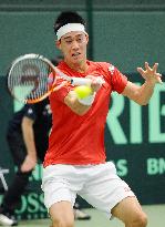 Nishikori sends Japan into Davis Cup World Group playoffs