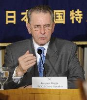 IOC chief Rogge in Tokyo press conference