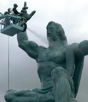 Nagasaki peace statue cleaned