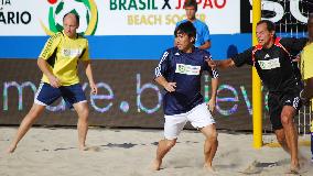 Charity beach soccer game in Brazil