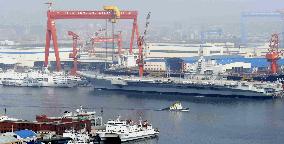 Aircraft carrier at Dalian port