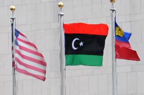 Libya's tricolor flag flies at U.N.