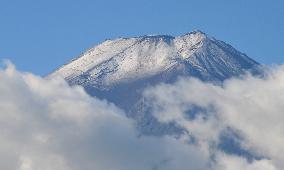 1st snowcap of season on Mt. Fuji