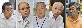 Heads of 5 municipalities in Fukushima Pref.