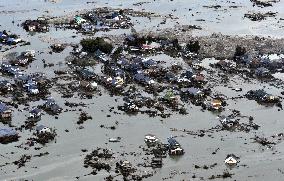 Residential area inundated a day after March 11 tsunami