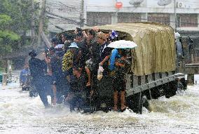 Flooding at industrial estate near Bangkok