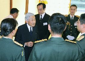 Emperor, empress thank defense force members back from U.N. missions