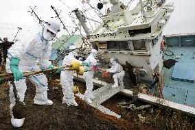 Hiroshima team decontaminates Fukushima boat