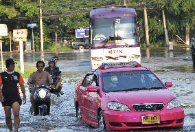 Road near Thai airport inundated