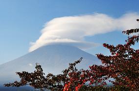 Cap clouds on top of Mt. Fuji