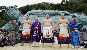 Yokozuna Hakuho in sumo ceremony