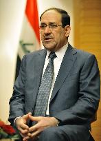 Iraqi PM Maliki at interview in Tokyo