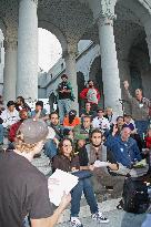 Occupy L.A. protestors in front of city hall